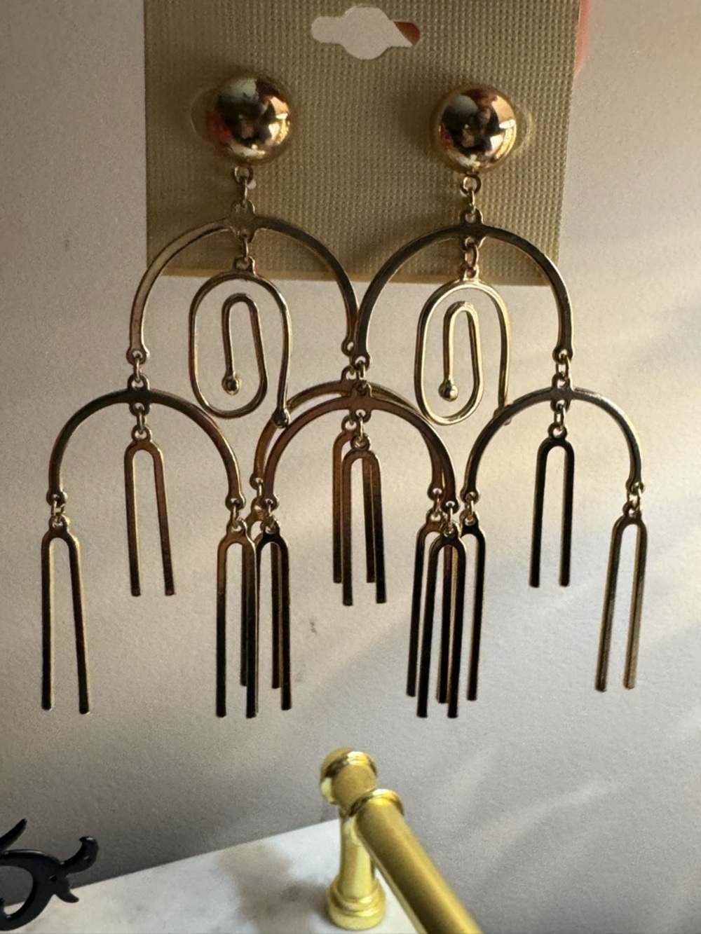 Gold Dangle Statement Earrings